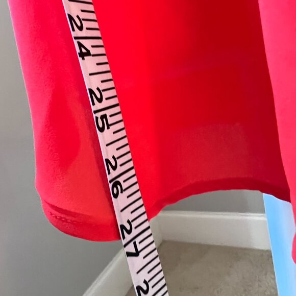 Lush Red V-Neck Blouse with Roll-Tab Sleeves – Size XS (NWOT) - Picture 5 of 6